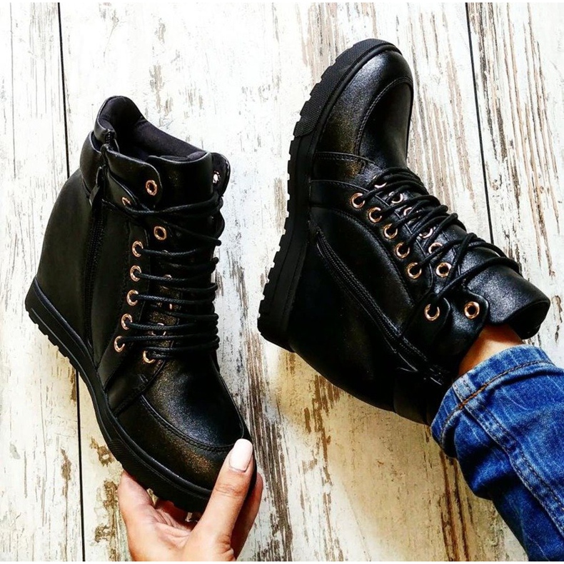 J. Star Baskets nouées élégantes noir 1