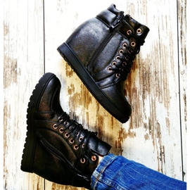 J. Star Baskets nouées élégantes noir 2