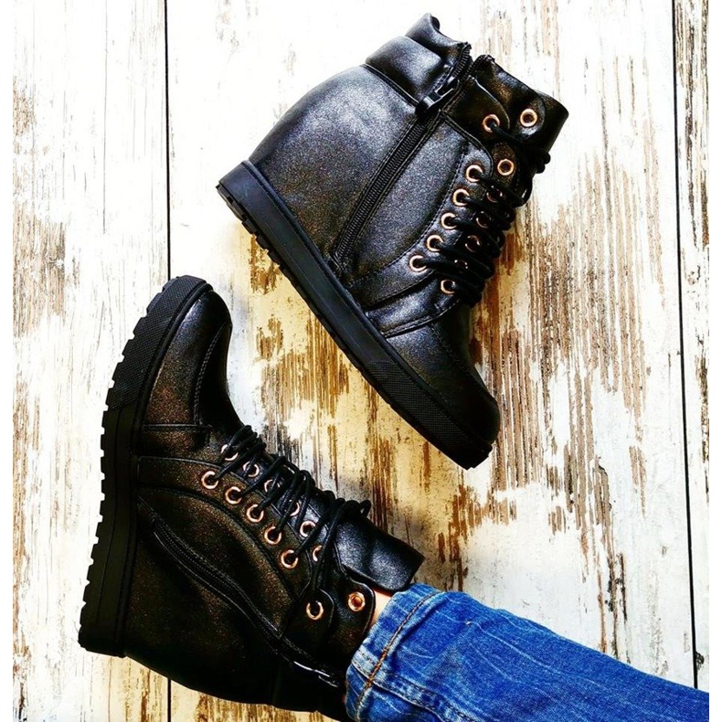 J. Star Baskets nouées élégantes noir 2