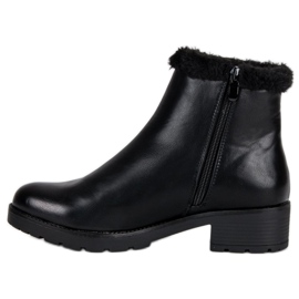 J. Star Bottes à la mode avec fourrure le noir 3