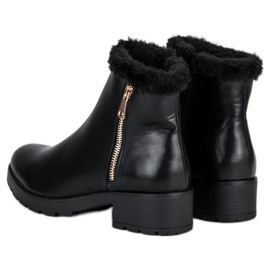 J. Star Bottes à la mode avec fourrure le noir 4