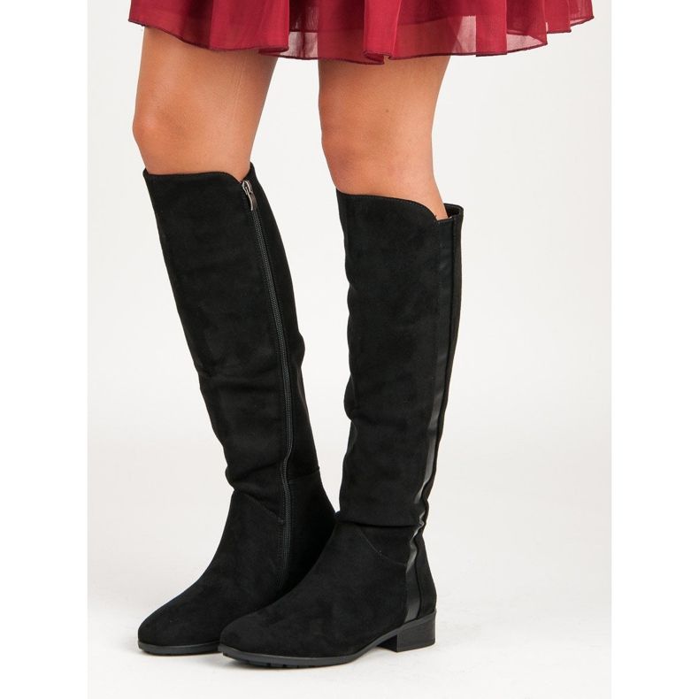 Filippo Bottes en daim pour femmes le noir 1