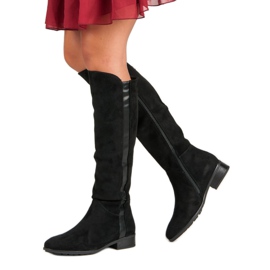 Filippo Bottes en daim pour femmes noir 2