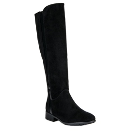 Filippo Bottes en daim pour femmes le noir 4