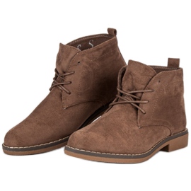 Bottines basses nouées brun 4