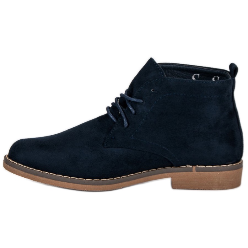 Bottines basses nouées bleu marine 1