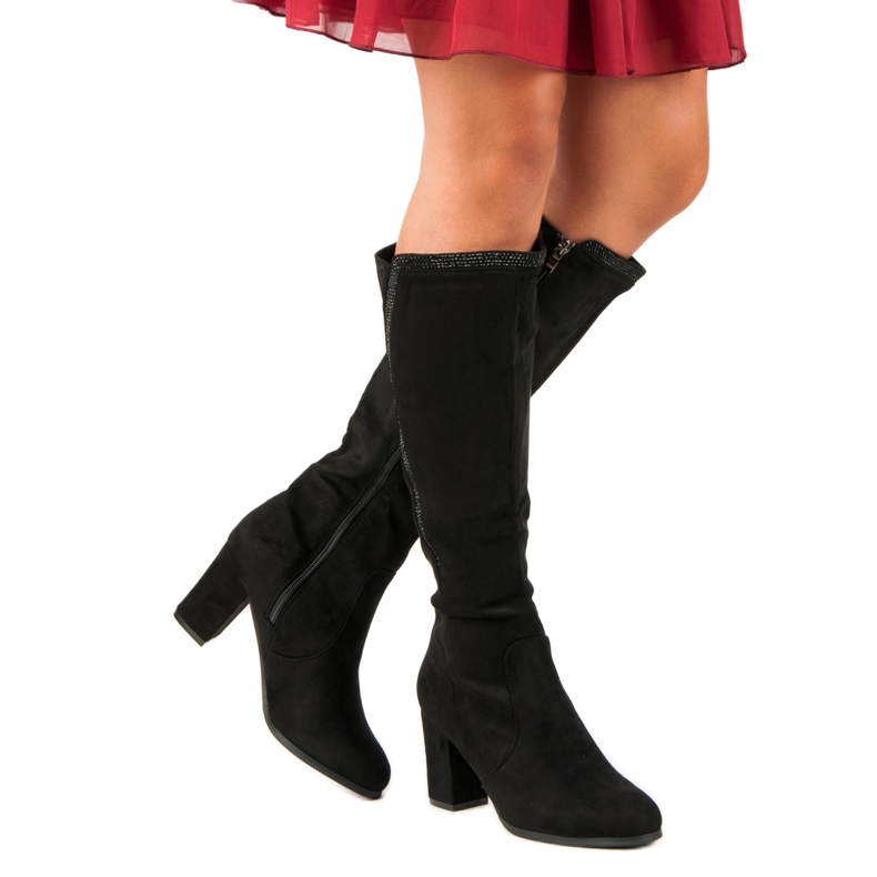 Bottines en daim noir le noir 2