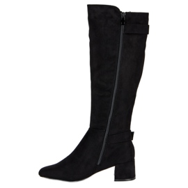 Bottines à talons en daim le noir 3