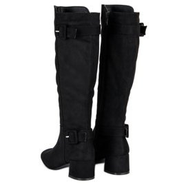 Bottines à talons en daim le noir 4