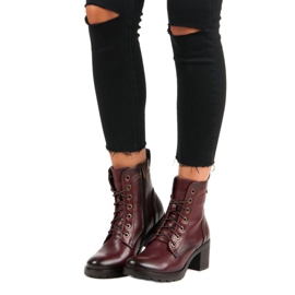 Bottines vinceza bordeaux à lacets rouge 1 Bottines vinceza bordeaux à lacets rouge 1
