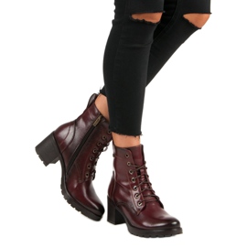 Bottines vinceza bordeaux à lacets rouge 2 Bottines vinceza bordeaux à lacets rouge 2