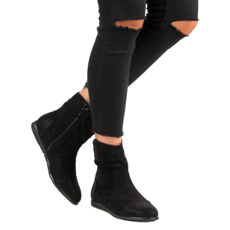 Bottines décontractées en daim le noir 2