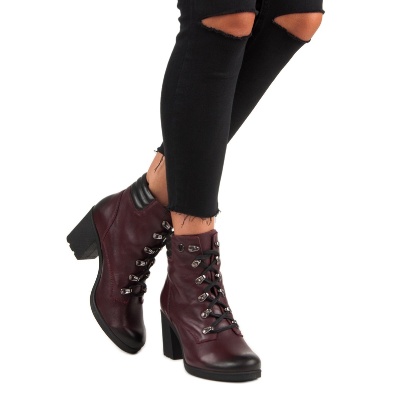 Bottes confortables à talons hauts VINCEZA rouge 2