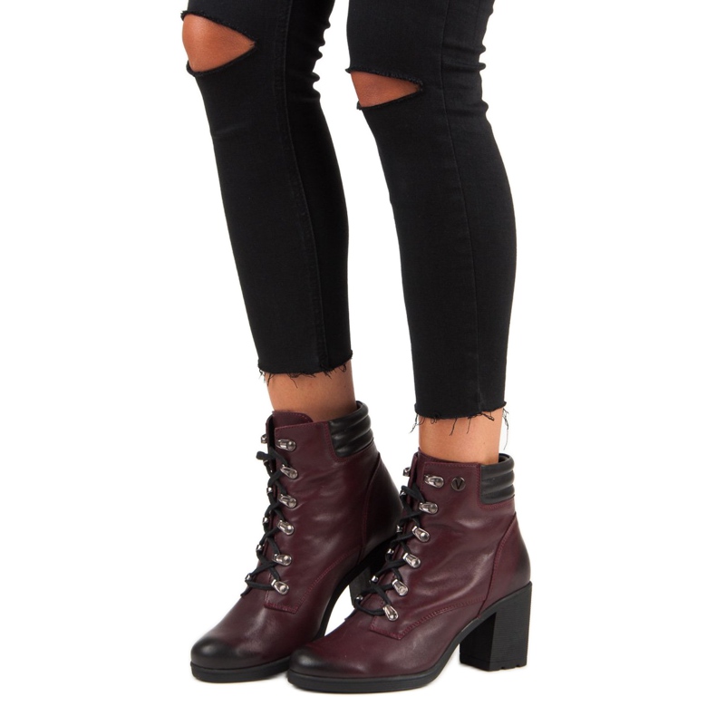 Bottes confortables à talons hauts VINCEZA rouge 1