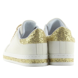 Baskets blanches et dorées pour femmes BK-81 BLANC / OR 1