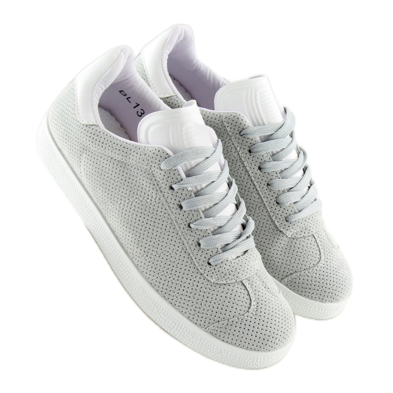 Baskets grises et blanches pour femmes BL131P GRIS / BLANC 2