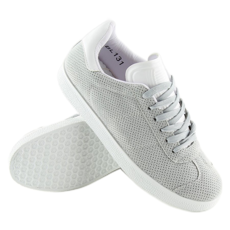 Baskets grises et blanches pour femmes BL131P GRIS / BLANC 1