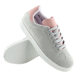 Baskets grises et roses pour femmes BL131P GRIS / ROSE 1