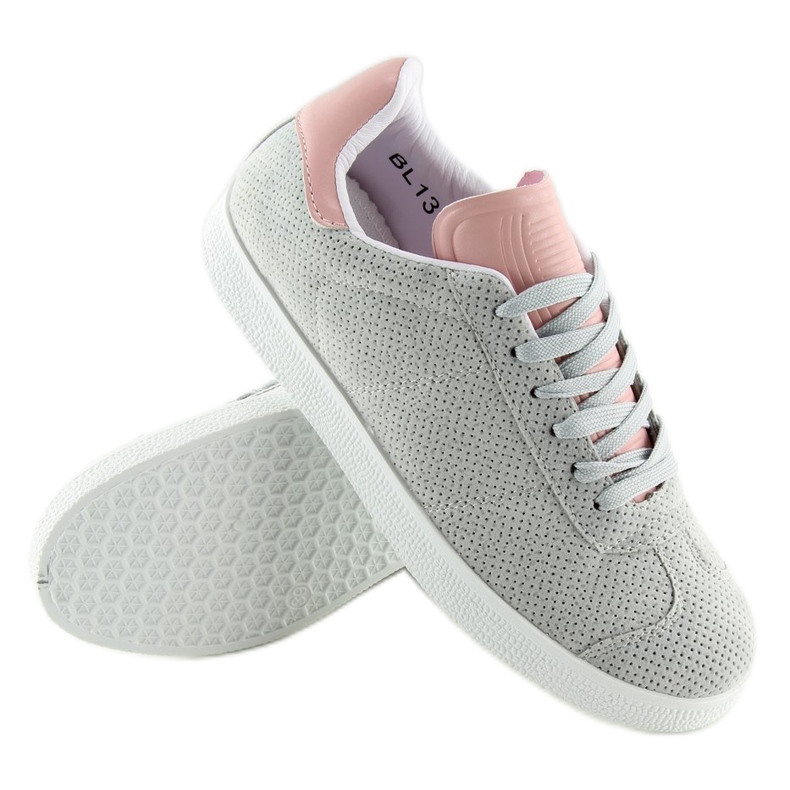 Baskets grises et roses pour femmes BL131P GRIS / ROSE 1