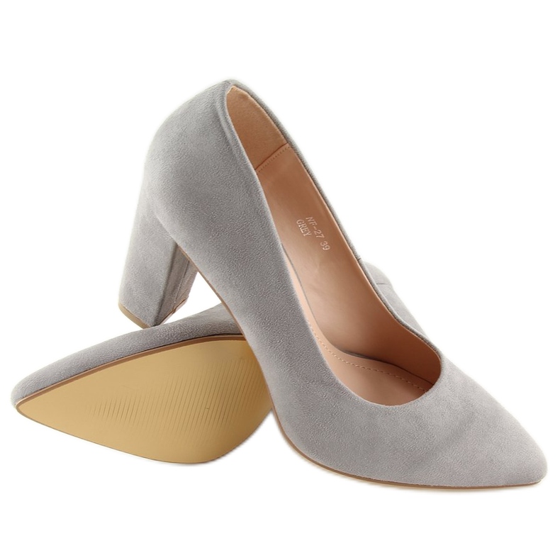 Escarpins sur le poteau gris NF-27 Gris 1