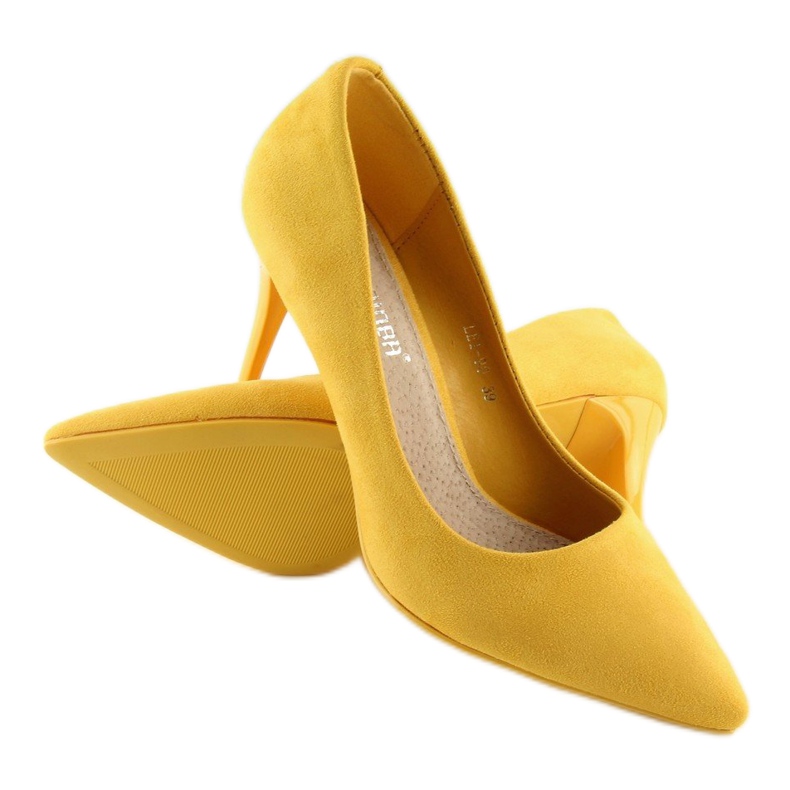 Talons hauts en daim jaune LEI-90 Jaune 2