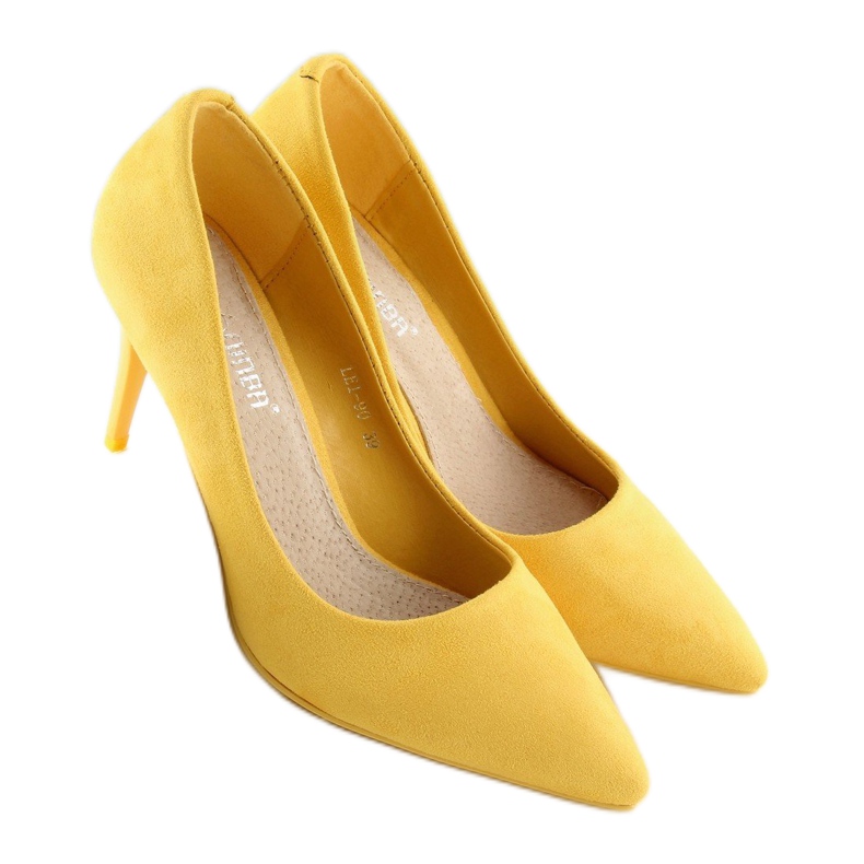 Talons hauts en daim jaune LEI-90 Jaune 1