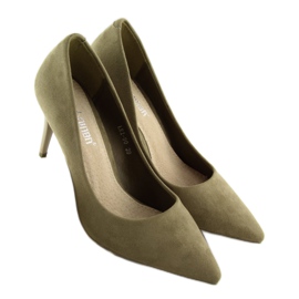 Daim olive LEI-90 Escarpins olive vert 2