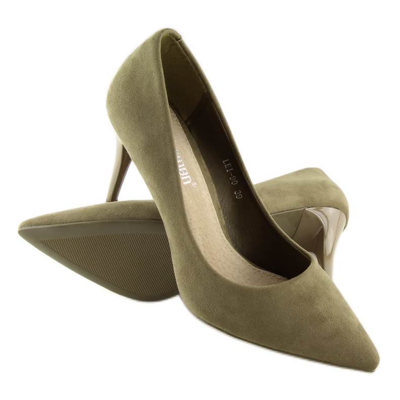 Daim olive LEI-90 Escarpins olive vert 1