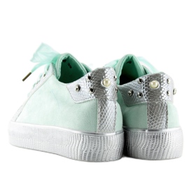 Baskets femme menthe BS096 BAS-1 Vert 3
