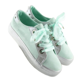 Baskets femme menthe BS096 BAS-1 Vert 1