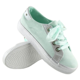 Baskets femme menthe BS096 BAS-1 Vert 2