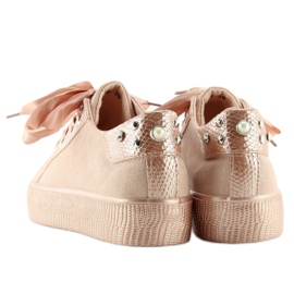 Baskets roses pour femme BS096 BAS-1 Champagne 1
