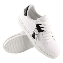Baskets noires et blanches pour femmes 88038 BLANC / NOIR 2