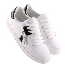 Baskets noires et blanches pour femmes 88038 BLANC / NOIR 1
