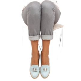 Mocassins en daim pastel T245 Bleu 4