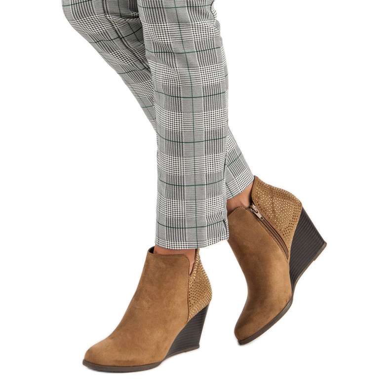 Corina Bottines compensées élégantes brun 1