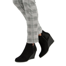 Corina Bottes compensées élégantes le noir 1