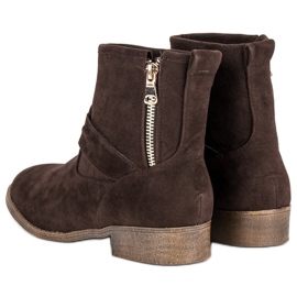 L&H Bottines en daim marron brun 2