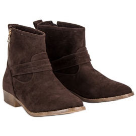 L&H Bottines en daim marron brun 3