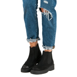 Corina Bottes en daim confortables le noir 5
