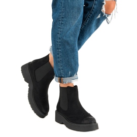 Corina Bottes en daim confortables le noir 4