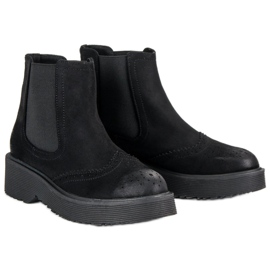 Corina Bottes en daim confortables le noir 3
