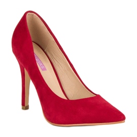 Escarpins en daim rouge 3