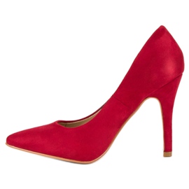 Escarpins en daim rouge 4