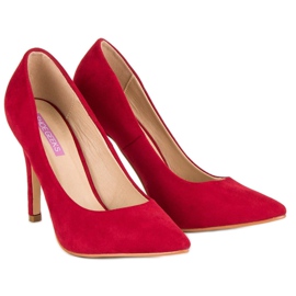 Escarpins en daim rouge 6