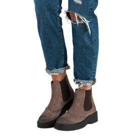 Corina Bottes en daim confortables brun 5