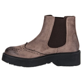 Corina Bottes en daim confortables brun 1