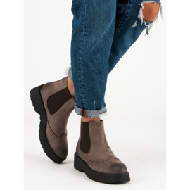 Corina Bottes en daim confortables brun 4