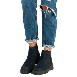 Corina Bottes en daim confortables bleu 4