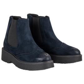 Corina Bottes en daim confortables bleu 3